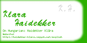 klara haidekker business card